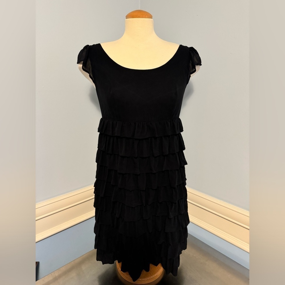 Silk ruffled empire waist mini dress